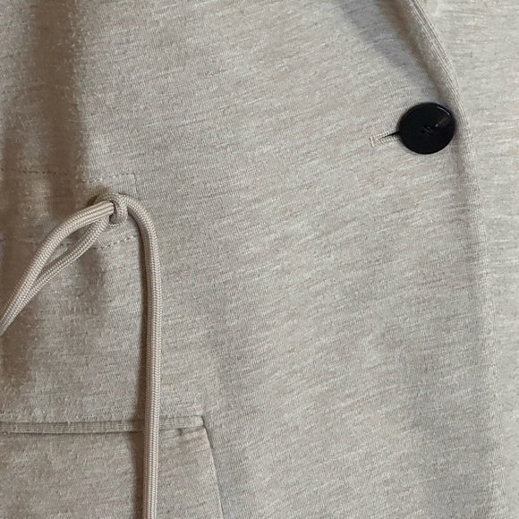 THEORY Drawstring Jersey Hooded Jacket Top Hoodie Oatmeal Sz P 0 00 2 4 6 Casual - Picture 9 of 14